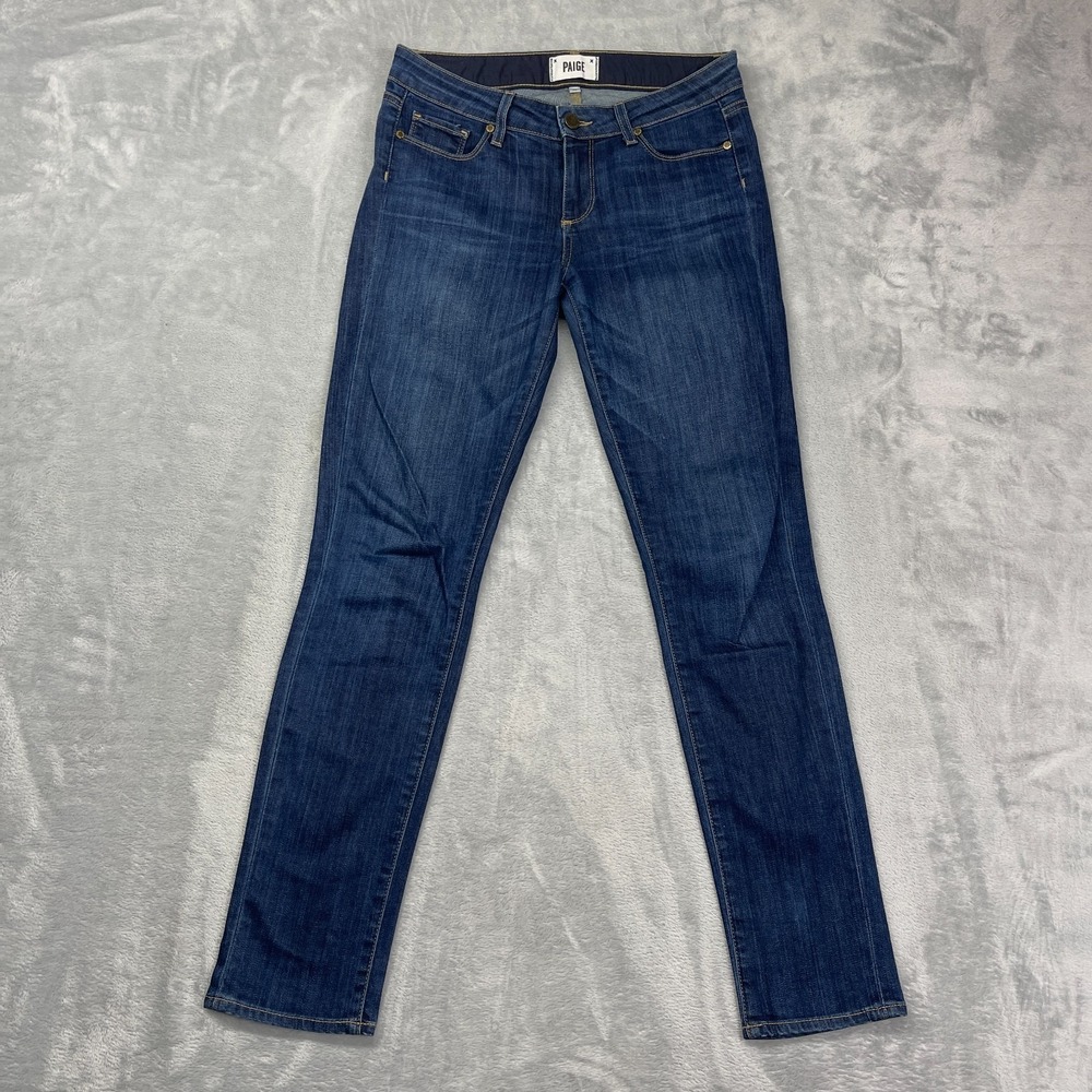 Paige Jeans Womens 28 (29x30) Blue Skyline Denim Dark Wash Stretch Skinny Leg